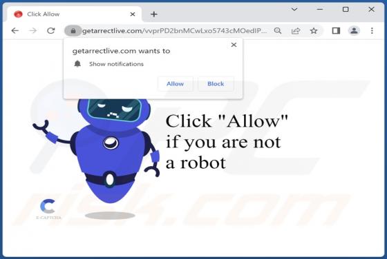 Getarrectlive.com Ads