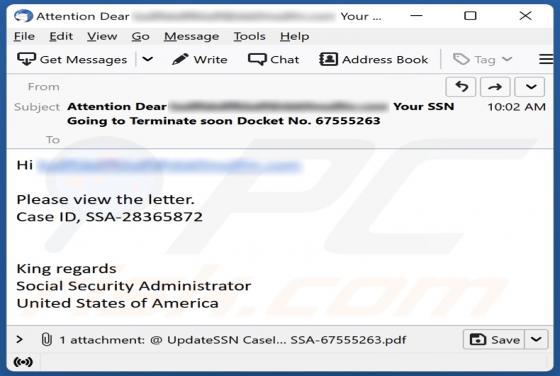 Social Security Administrator Email Scam