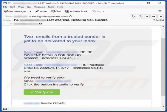 Emails From A Trusted Sender Scam