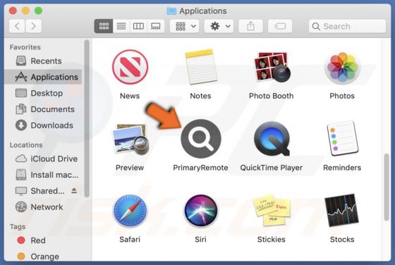 PrimaryRemote Adware (Mac)