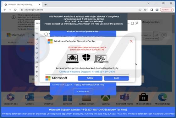 Virus Has Been Detected On Your Device POP-UP Scam