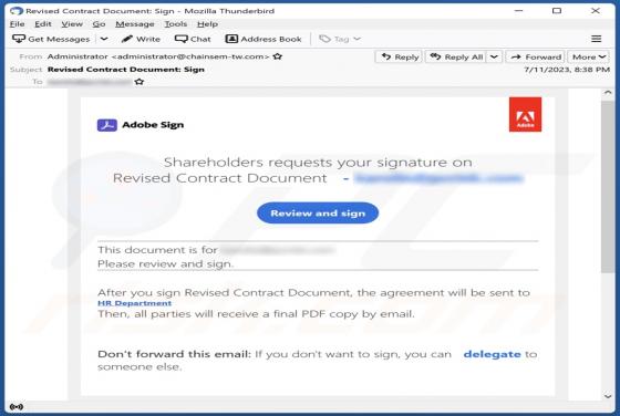 Adobe Sign Email Scam