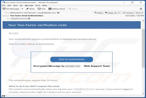 Two-Factor Verification Email Scam