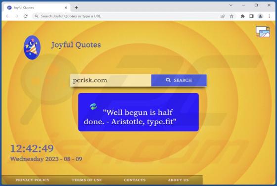 Joyful Quotes Browser Hijacker