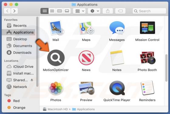 MotionOptimizer Adware (Mac)