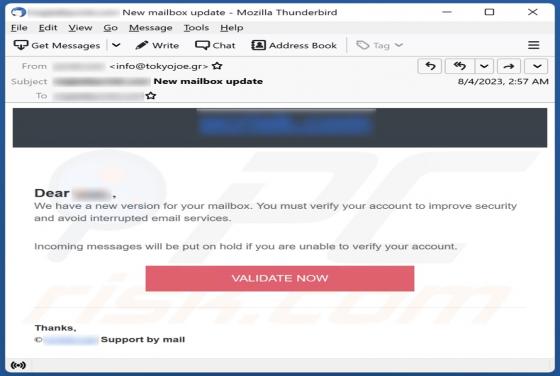 New Version For Your Mailbox Email Scam