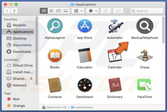 BackupTelephone Adware (Mac)