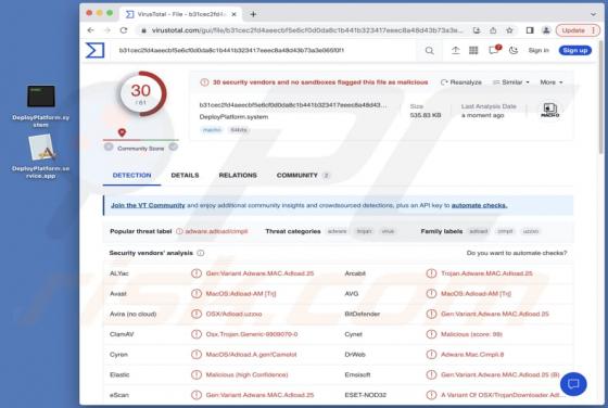DeployPlatform Adware (Mac)