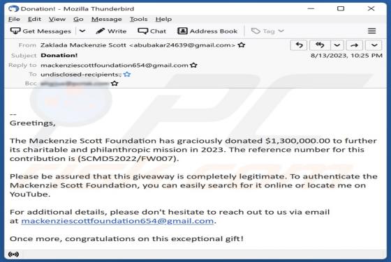 Mackenzie Scott Foundation Email Scam
