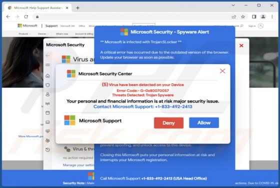 Error Code:- G-0x80070057 POP-UP Scam