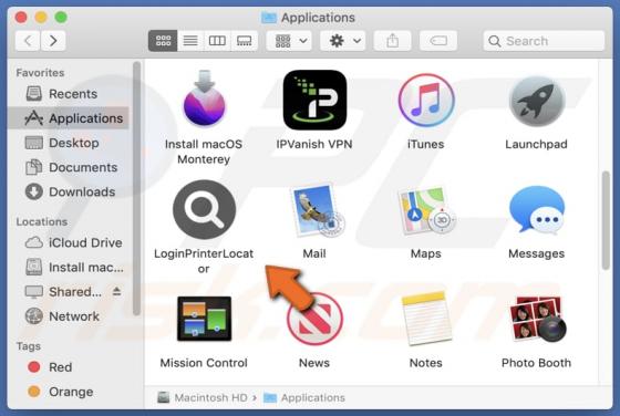 LoginPrinterLocator Adware (Mac)