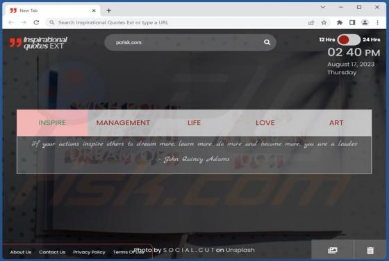 Inspirational Quotes Ext Browser Hijacker