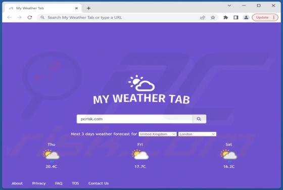 My Weather Tab Browser Hijacker