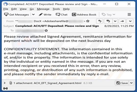 Signed Agreement Email Scam