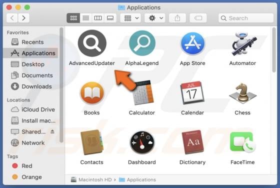 AdvancedUpdater Adware (Mac)