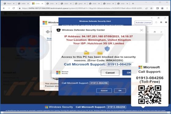 Error Code: W9KA528V POP-UP Scam