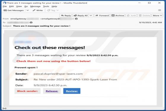 Check Out These Messages! Email Scam