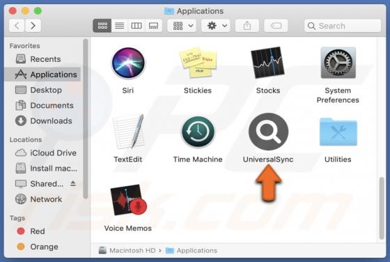 UniversalSync Adware (Mac)