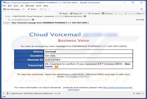 Cloud Voicemail Email Scam