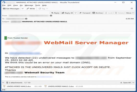 WebMail Server Manager Email Virus