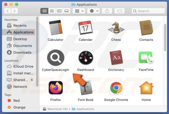 CyberSpaceLogin Adware (Mac)