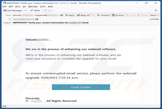 Process Of Enhancing Our Webmail Software Email Scam