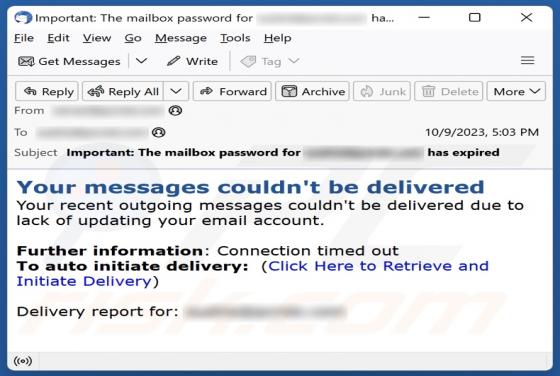 Your Messages Couldn't Be Delivered Email Scam