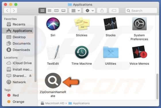 ZipDomainNameRate Adware (Mac)