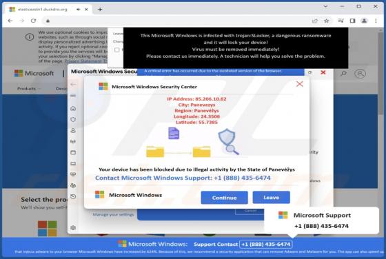 Blocked Due To Illegal Activity By The State POP-UP Scam
