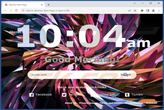 Abstract Start Page Browser Hijacker