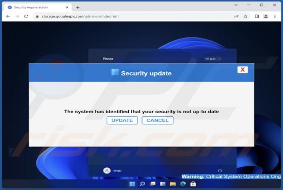 Your Security Is Not Up-To-Date POP-UP Scam