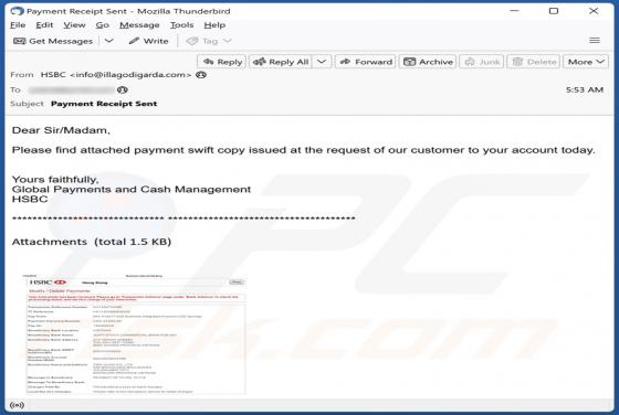 HSBC - Payment Swift Copy Email Scam