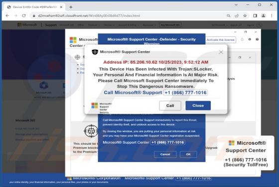 Trojan:Slocker POP-UP Scam