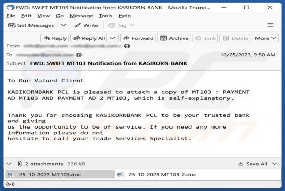 KASIKORNBANK Email Virus