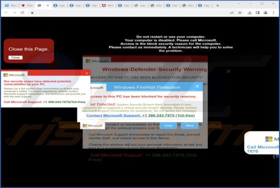 Our Security Scans Have Detected Potential Vulnerabilities POP-UP Scam