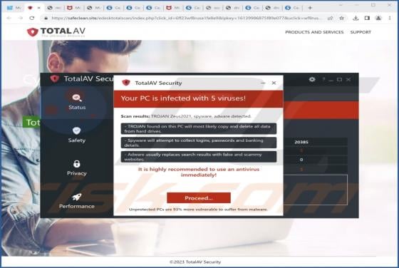 TotalAV Security - Your PC Is Infected With 5 Viruses! POP-UP Scam