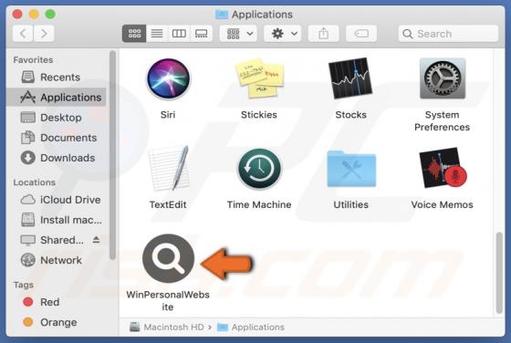 WinPersonalWebsite Adware (Mac)
