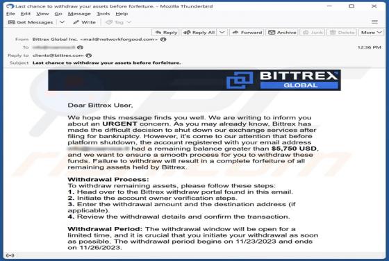 Bittrex Email Scam