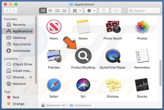 ProductSkyBlog Adware (Mac)