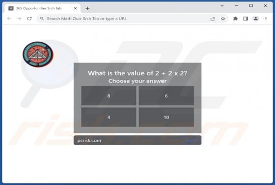 Math Quiz Srch Tab Browser Hijacker