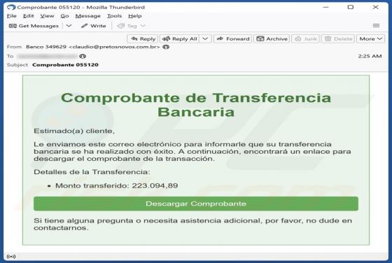 Comprobante De Transferencia Bancaria Email Virus