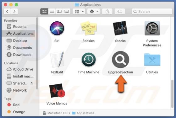 UpgradeSection Adware (Mac)