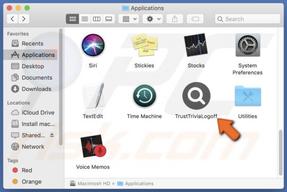 TrustTriviaLogoff Adware (Mac)