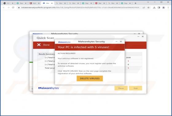 Malwarebytes - Your PC Is Infected With 5 Viruses! POP-UP Scam