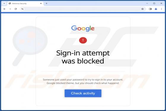 Google - Sign-in Attempt Was Blocked POP-UP Scam