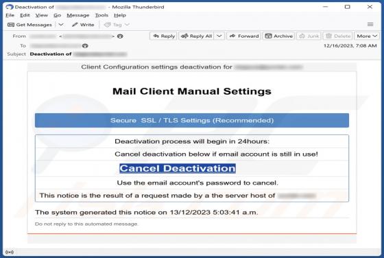 Mail Client Manual Settings Email Scam