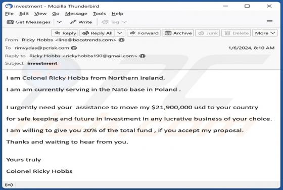 Assistance To Move Funds Email Scam