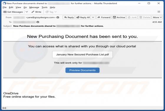 New Purchasing Document Email Scam