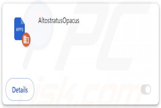 AltostratusOpacus Malicious Extension