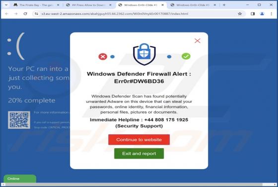 Windows Defender Firewall Alert POP-UP Scam